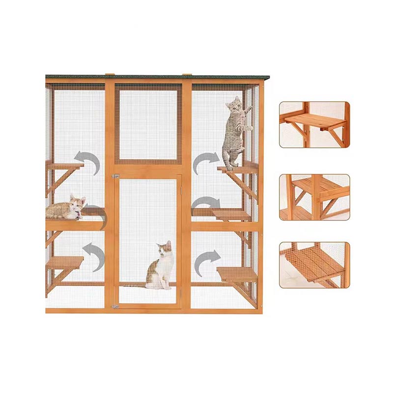 户外木质猫屋 防水猫笼别墅 户外木质猫屋 防水猫笼别墅