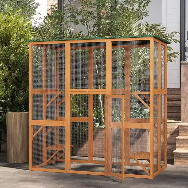 户外木质猫屋 防水猫笼别墅 户外木质猫屋 防水猫笼别墅