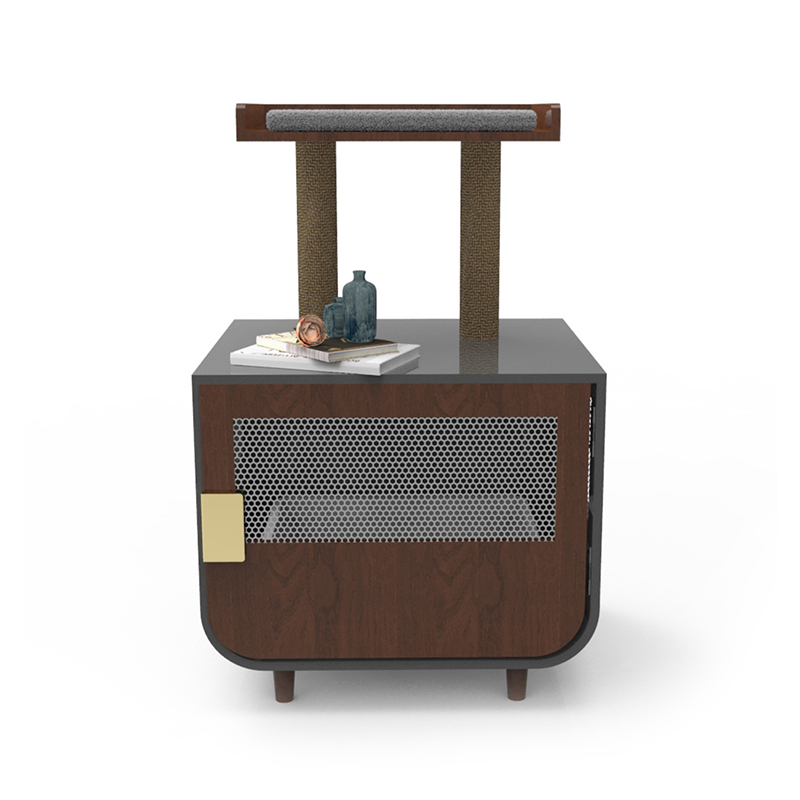 木质隐藏式厕所家具 猫笼配猫砂柜