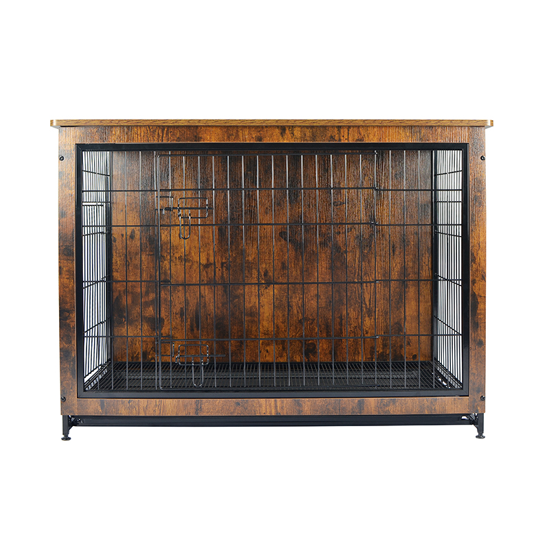 室内木质家具式金属狗笼