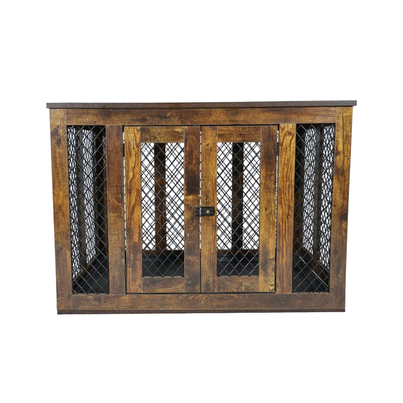 室内家具式木质金属大型狗笼